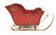 CTF673SL - Metal red sleigh with gold swirls & snowflakes 16
