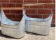 S/2 Galvanized metal containers with a wooden handle  , garden ornaments wholesaler