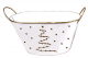 Largest in Set of 2 White Oval metal containers with a Golden tree and stars theme L: 12.5”x6.6”x6”Hx7”OH
