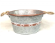 Galvanized container with embossed bronze dots and rope handles 11