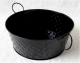 Black Round Metal container with folding handles 10