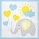 775093306819 - Lunch napkins - elephant with blue trim