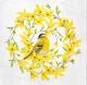 Lunch Napkins -  Yellow floral bird 6.5