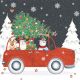 Lunch Napkins - Red car with Tree  6.5