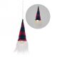 LED Hanging gnome ornament - PLAID - approx 3