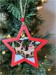 Wood Star with Reindeer Ornament  5