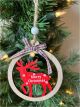 Wood ribboned Reindeer Ornament with Merry Christmas 3.2