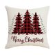 Ivory cushion with Merry Christmas Buffalo Plaid Trees design 18