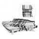 775093472545 - Black & White throw with fringe 50