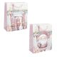 Assorted Christmas gift bags with glitter - pink shades