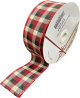 <p>RD/BK/WH Plaid wired burlap ribbon 25 yard/roll - 2.5