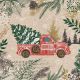 <p>Lunch napkins - Red truck with a tree 6.5