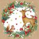 Lunch Napkins - Reindeer on a pine garland