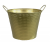Gold embossed metal bucket with ear handles 9.2