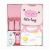 5-PC Cotton Pink set - Let's Hug
Set includes: short sleeve body suit, Pant, Bib & 2 pairs of Socks 
100% Cotton, Socks 75% Cotton, 23% Nylon, 2% Spandex
0-6M