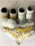 Tahari baby sock and bib set - Grey / yellow