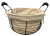 Large Round wire basket with handles and canvas liner 12
