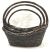 Set of 3 Boat shaped willow baskets