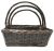 Set of 3 Rectangular willow baskets with handles 
L: 20.5