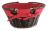 Oval willow basket with red fabric liner & folding handles