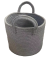 CBW452GR10 - Round grey cotton basket with handles
