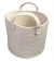 Round white cotton basket with handles 10