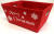 Rectangular Red Merry Christmas basket with matching fabric liner 13