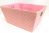 <p>Medium Rectangular Pink with white Polka Dots basket with matching fabric liner 13