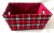 Small rectangular plaid basket with matching fabric liner 11