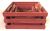 S/3 Red square crates with jute handles (min 2