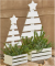 Set of 2 white wash wood crates with tree backing Large:13