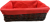 Largest piece in the Set of 3 willow baskets with red fabric liner 17