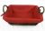 <p>Rectangular willow basket with handles and red fabric liner 12