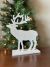 Medium White wood Reindeer on a stand 6