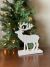 Small White wood Reindeer on a stand 5.8