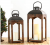 Set of 2 Vintage wood, glass and iron lanterns
Small:8