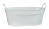 Oval Metal white container w/handles 14.25