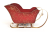 CTF673SL - Metal red sleigh with gold swirls & snowflakes 16
