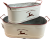 Set of 2 White & red metal container with Reindeer and Merry Christmas Design