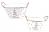 Set of 2 White oval metal containers with Golden tree & stars theme