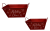 CTF709T2 / Set of 2 Red rectangular metal containers with 