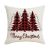 Ivory cushion with Merry Christmas Buffalo Plaid Trees design 18