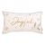 White cushion with a gold embroidered  JOYFUL design 12