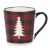 Ceramic Mug - Plaid with white tree 3.5