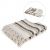 775093491683 - Green & Natural striped textured throw with f