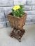 Barkwood square planter on twig stand