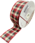 <p>RD/BK/WH Plaid wired burlap ribbon 25 yard/roll - 2.5