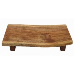 Acacia wood live edge raised serving board 14"x8"x1.75"