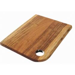 Acacia wood live edge board with round handle 12"x9"x0.6"