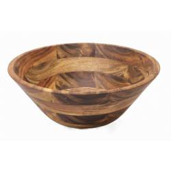 Acacia wood round salad bowl 11"Dx4"